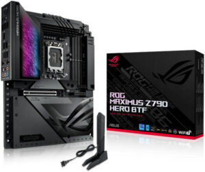 ASUS ROG Maximus Z790 Hero BTF ATX Intel Motherboard, Intel Z790 Chipset, 4x DDR5 DIMM Slots, 192GB Max Memory, 5x M.2 Slots, Intel WiFi 7 & Bluetooth v5.4 Connectivity, Black | 90MB1H50-M0EAY0