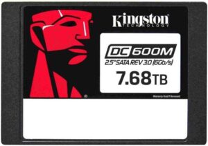 Kingston DC600M 2.5" SATA Enterprise SSD, 7.68 TB Capacity, Up to 560MB/s Read & 530MB/s Write, Consistent Latency, IOPS, Reliable QoS, Black | SEDC600M/7680G