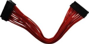 Raidmax Sleeved Extension Cables 24-Pin M/F Connector (Psu-Motherboard) Red 9.8 Inches | RC-005-24P-Red