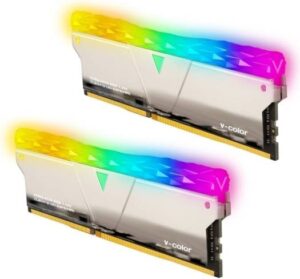 V-Color Prism Pro RGB 16GB (2x8GB) DDR4 Desktop Memory, 4133 MHz (PC4-28800)Clock Speed, CL19 CAS Latency, 1.35V Memory Voltage, RGB Synchronization, Support Intel XMP, Silver | TL8G41819D-E6PRSWK