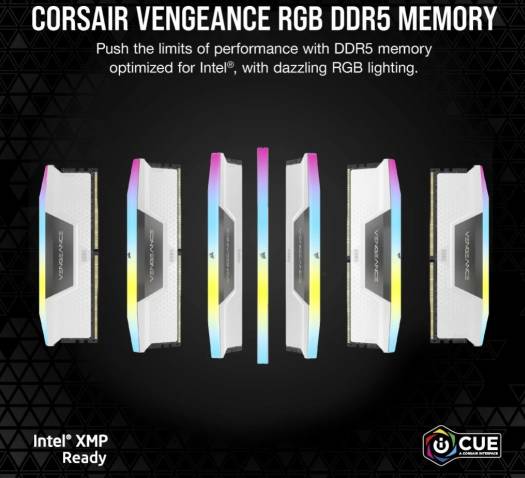 CORSAIR Vengeance RGB 64GB (2 x 32GB) DDR5 Dual Channel Desktop Memory, 288-Pin, 5600MHz Speed, 36-36-36-76 Latency Timing, Intel XMP 3.0 Chipset, White | CMH64GX5M2B5600C36W - Image 3