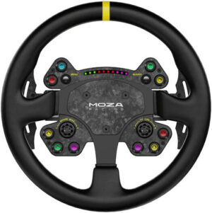 MOZA RS V2 Steering Wheel, 13" Standard Racing Steering Wheel, Dual-Clutch Magnetic Paddles, RGB Programmable Flow Shift Light, Customized Quick Release, Aluminum Materials, Black | RS-V2