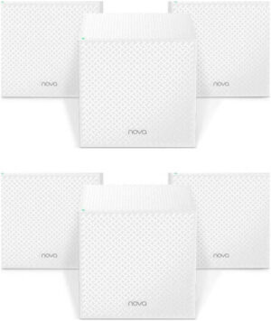 Tenda Nova AC2100 MW12 Whole Home Mesh Wi-Fi System Wireless Router, (3-Pack x 2), Tri-band, 3 Gigabit Ports, Easy Set Up, Work with Alexa, 300 Mbps, Wave 2 MU-MIMO | Nova MW12-3 (3-Pack x 2)