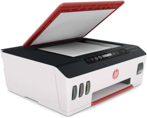 HP Smart Tank 519 Wireless All-in-One Printer, Print Up To 18000 Black, Hi-Speed USB 2.0, Wi-Fi, Bluetooth LE, Up to 100 Sheets Input Capacity, Print / Scan / Copy, White - Red | 3YW73A