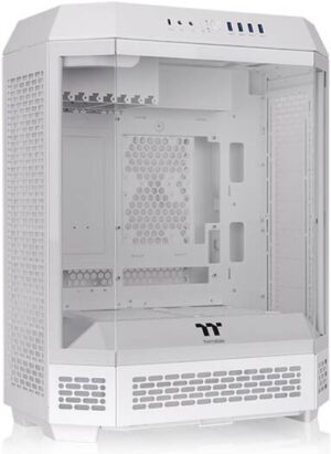 Thermaltake The Tower 600 Mid Tower Chassis, Up to 13 Fans & 420mm Radiator Support, 3mm Tempered Glass x3, Dismantlable Modular Design, SPCC Materials, Snow | CA-1Z1-00M6WN-00