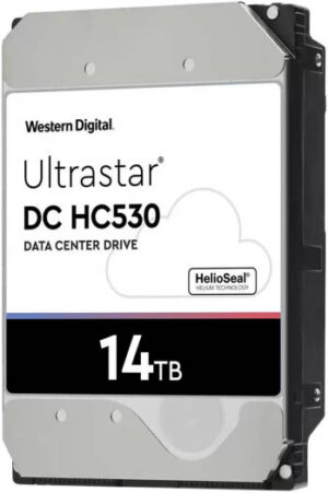 WD 14TB Ultrastar HC DC530 3.5" SATA 6Gb/s Internal Data Center HDD, Up to 267 MB/s Data Transfer Rate, 512MB Cache, 7200 rpm Disk Speed, 2.5 Mn Hours MTBF, 600000 Load/Unload Cycles | WUH721414ALE6L4