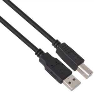VCOM CU201B 2.0V USB A to USB B Printer Cable, Nickel Plated Connectors, PVC Molding, 5 Meters, Black | CU201-B-5