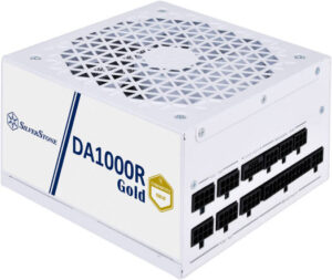 Silverstone DA1000R Fully Modular ATX Power Supply, Cybenetics Gold, 1000W Max Output Power, Gen5 12VHPWR PCIe Connector, 135mm Silent FDB Fan, Active PFC, White | SST-DA1000R-GM-WWW