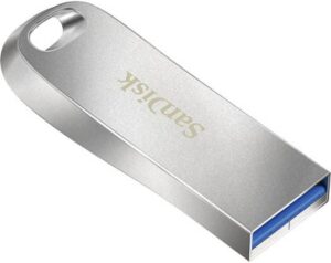 SanDisk 64GB Ultra Luxe USB 3.1 Gen 1 Type-A Flash Drive, 150Mbps Reading Speed,  Plug & Play, Integrated Key Ring Loop, Mac and Windows Compatible, Silver | SDCZ74-064G-G46
