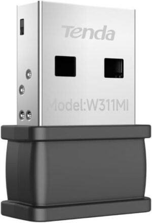 Tenda W311MI-V6 AX300 Wi-Fi 6 Wireless Nano USB Adapter, Driver Free, AP Mode, High-Gain Antenna, Black | W311MI-V6 AX300