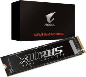 GIGABYTE AORUS Gen5 14000 Internal SSD, 1TB Capacity, PCI-Express 5.0x4, NVMe 2.0 Interface, M.2 2280 Form Factor, Up to 13,600 MB/s Sequential Read & Up to 10,200 MB/s Sequential Write | AG514K1TB