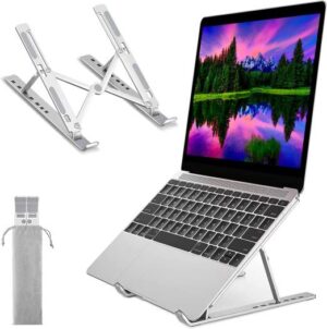 Adjustable Laptop Stand, Portable Aluminium Laptop Riser Laptop Holder for Desk, Foldable Ventilated Cooling Computer Support Stand for Apple MacBook Pro/Air, HP, Sony, Dell, More 10-15.6