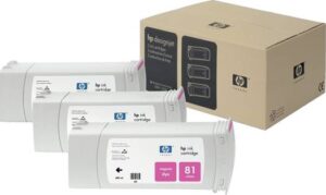 HP 81 Dye 3 Pack Magenta Ink Multi Pack Cartridge | C5068A