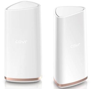 D-link 2-Piece COVR 2202 Tri‑Band Whole Home Mesh Wi-Fi System, 2 x 867 Mbps 5 GHz, 400 Mbps 2.4 GHz Wi-Fi Router - White I DL-COVR2202