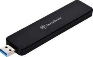SilverStone Mobile Series Black M.2 SATA External SSD Enclosure, USB 3.1 Gen 2 interface up to 10Gb/s, MAC and Windows compatibility | SST-MS09B