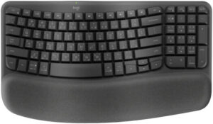 Logitech Wave Keys Keyboard, Bluetooth / Logi Bolt Receiver Connectivity, Ergo-Certified, More Palm-Support, 3-Layers Memory Foam, 2x AAA Battery, English-Arabic Layout, Graphite | 920-012312