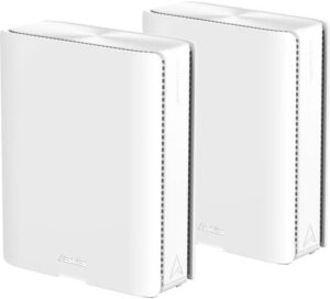 ASUS ZenWiFi BQ16 Mesh Router, 12x Internal Antennas, 1376+5764+5764+11529 Mbps Performance, 2.4GHz / 5GHz / 6GHz Operating Frequency, Pack of 2, White | 90IG08K0-MO3N2V