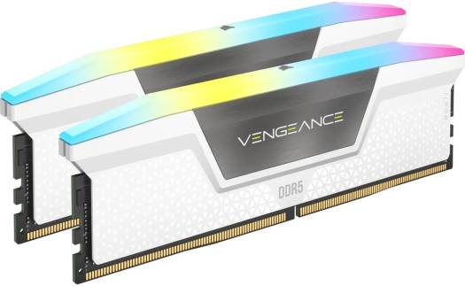CORSAIR Vengeance RGB 64GB (2x32GB) Desktop Memory, 288Pin DDR5 DRAM, 5200 Tested Speed, 40-40-40-77 Tested Latency, 1.25V, Overclock PMIC, Suite For Intel 600/700 Series, White | CMH64GX5M2B5200C40W - Image 2