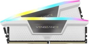 CORSAIR VENGEANCE RGB 32GB (2x16GB) DDR5 Desktop Memory Kit, 6400MHz Memory Speed, 32-40-40-84 CAS Latency, Intel XMP 3.0, 1.40 Voltage, 288 Pin, Dynamic Multi-Zone RGB, White | CMH32GX5M2B6400C32W