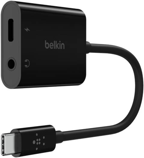 Belkin RockStar 3.5mm Audio + USB-C Charge Adapter, Fast Charging, Up to 60W Power DeliveryHigh-resolution Audio Quality, Compatible with Smartphones, Tablets, Lapatops, Black | NPA004btBK