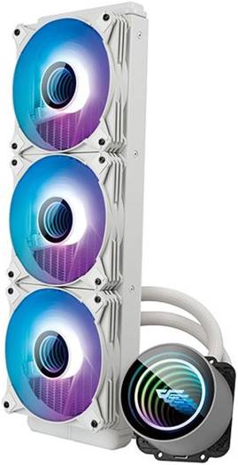 darkFlash Twister DXV2 360 Liquid CPU Cooler, 120mm PWM Fans, 800~1800 rpm Fan Speed, 2700 Rpm Pump, 12V Power, Double Pipe Water Block, Supports ARGB Light Sync, White | DXV2 360-W - Image 3