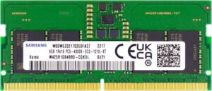 SAMSUNG 8GB DDR5 SODIMM 1Rx16 PC5-38400 Laptop Memory Module, 4800MHz Memory Speed, CL40 CAS Latency, 1.1V Memory Voltage, 262-Pin, NON-ECC Unbuffered | M425R1GB4BB0-CQK0L