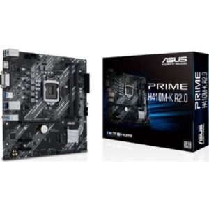 Asus Prime H410M-K R2.0 Micro ATX Motherboard, Intel H470 Chipset, Socket LGA 1200, 64 GB DDR4-SDRAM, M.2 Support, 8 Power Stages, SATA 6 Gb/s, USB 3.2 Gen 1, PCIe 3.0, Gigabit LAN | 90MB1A70-M0EAY0