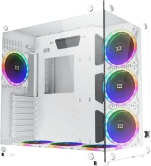 Xigmatek Aquarius Plus (ATX, USB3.0x2 + USB2.0x1, Front & Left TG, 7PCS CY120 Fan, Frontx3 + Bottomx3 + Rearx1) - Arctic White | EN46430