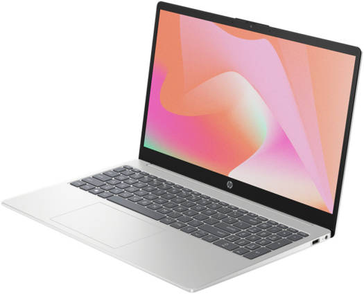 HP 15-FC0003NIA Laptop, 15.6" FHD 1920 x 1080 Display, AMD Ryzen 5-7520U Processor, 8GB RAM, 512GB SSD, AMD Radeon Graphics, ENG Keyboard, Free DOS, Natural Silver | 7K2M6EA - Image 2