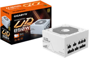 GIGABYTE UD850GM PG5W Fully Modular Power Supply, 850W Power, 80 PLUS Gold Efficiency, 120mm Hydraulic Bearing Fan, ATX 12V v3.0, White | GP-UD850GM PG5W