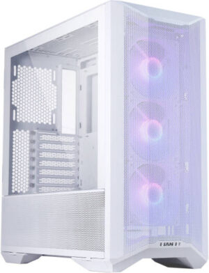 Lian Li LANCOOL II MESH RGB, Tempered Glass ATX Case, Steel+Tempered Glass Material, Up to 240mm Radiator Support, Honeycomb Vent, White | G99.LAN2MRS.50