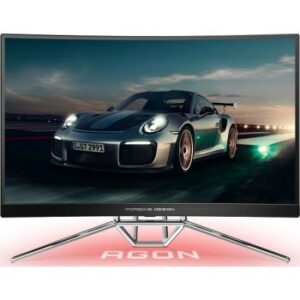 AOC PD27 Studio F.A. Porsche Design Agon 27" Curved Gaming Monitor, 1000R QHD 2560x1440, 240Hz, 0.5ms MPRT, Display HDR 400, Light FX, Quick Switch Keypad, Height-Adjust, VA, Black | PD27