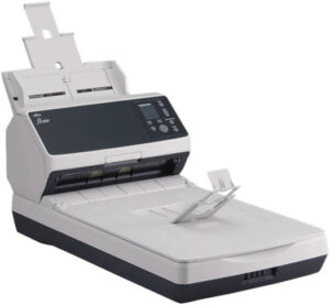 RICOH Fi-8290 Image Scanner, 90 PPM Simplex & 180 IPM Duplex Scanning Speed, 600 DPI Resolution, 100 Sheets ADF Capacity, USB, Ethernet, Black/Light Gray | PA03810-B501