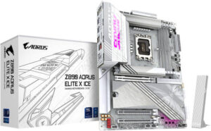 GIGABYTE Z890 Aorus Elite X Ice LGA 1851 ATX Motherboard, Intel Z890 Chipset, 4x DDR5 DIMM Slots, Up to 256GB Max Memory, Wi-Fi 7 & BT 5.4, 1x PCIe 5.0 x16, 5x M.2 Slots, White | Z890-A-ELITE-X-ICE