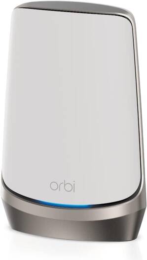 Netgear Orbi 960 Series Quad-Band WiFi 6E Mesh Router, Quad-Band WiFi 6E Mesh Router with 2 Satellites, Ultra-Fast Speeds Up to 10.8Gbps, Coverage Up to 3000sq.ft, White | RBSE960-100APS