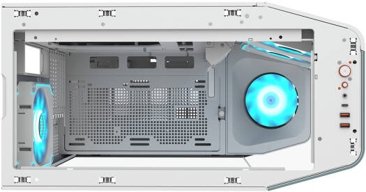Cougar FV270 RGB ATX Mid Tower Case, 3x Pre-Installed Reversed ARGB PWM Fans & 1x ARGB PWM Fan, Up to 360mm Radiator Support, 7 Expansion Slots, PWM & RGB Hub Sync with M/B, White | 3858M60.0006 - Image 6