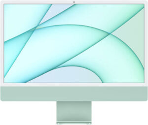 Apple iMac 2021 24'' 4.5K Retina Display PC, 4480x2520 Resolution, M1 8 Core CPU / 8 Core GPU, 8GB RAM, 512GB SSD, English Keyboard, macOS, Gigabit Ethernet, Green | MGPJ3B/A