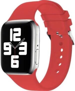 Green Lion Silicone Band with Buckle 42/44/45mm, Scratch-Resistant Silicone, Breathable Design, Quick-Release Mechanism, Adjustable Secure Buckle, Perfect fit Bright Red