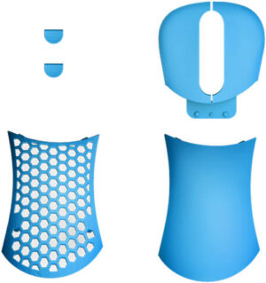 Pwnage Ultra Custom Ergo Extra Cover Sets Mouse Accessory, Button Cover, Solid Shell Cover, Honeycomb Shell Cover & 2-DPI Buttons Included, Blue | 13502