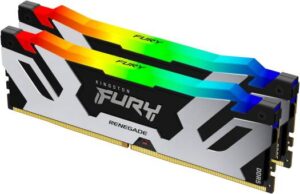 Kingston FURY Renegade RGB 48GB (24GB x2) DDR5 Desktop Memory, CL38 CAS Latency, 7200MT/s Speed, Non-ECC DIMM, 288-Pin, 1.45 Voltage, Intel XMP 3.0 Support | KF572C38RSAK2-48