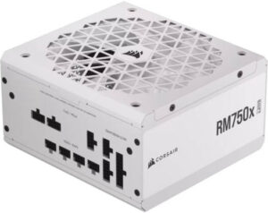 Corsair RM750x Shift Fully Modular ATX Power Supply, 750W Power, 80 Plus Gold Efficiency, 140mm Fan with Zero RPM Mode, ATX 3.0 Certified & PCIe 5.0, White | CP-9020273-UK