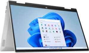 HP Pavilion x360 2-in-1 Laptop, 15.6" IPS Touch Display, Intel Core i5-1235U Processor, 12GB RAM, 256GB SSD, Intel Iris Xe Graphics, ENG Backlit K/B, Windows 11, Natural Silver | 669A0UA#ABA