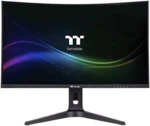 Thermaltake TGM-V32CQ 32" QHD VA LED Curved Gaming Monitor, 170 Hz Refresh Rate, 1ms Response Time, FreeSync Premium & G-Sync Compatible, RGB Backlit, HDMI / DIplayPort, Black | GM-GCE-32CEQB-UK