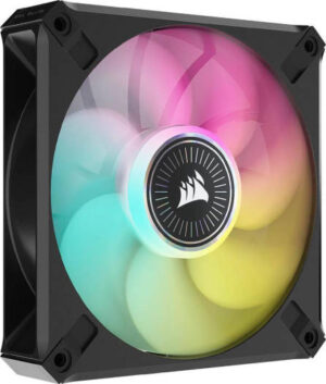 Corsair iCUE ML120 RGB Elite Premium PWM Fan, 120mm Size, Magnetic Levitation Fan, 450-2000 RPM Speed, 10-30.4dBA Sound Level, Single Pack, Black | CO-9050112-WW