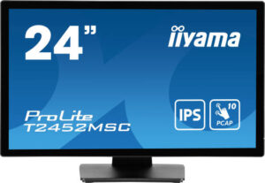 iiyama ProLite T2452MSC-B1 Monitor, 24" FHD IPS Display, 60Hz Refresh Rate, 14ms (BtB) Response Time, Projective Capacitive Touch Technology, 10 Touch Points, 16.7m Color Support, Black | T2452MSC-B1