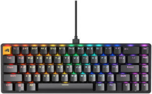 Glorious GMMK 2 TKL Wired Mechanical Keyboard, 65% Layout, Fox Linear Switches, Hot Swappable, CNC Aluminum Top Frame, RGB LED Backlighting, ARB Layout, USB-C, Black | GLO-GMMK2-65-FOX-B-AR