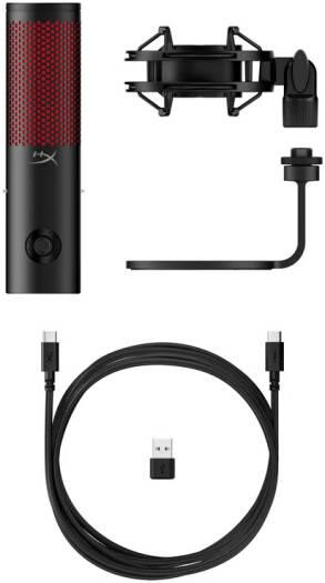 HyperX QuadCast 2 USB Microphone, Hi-Res Studio-Quality Recording, Intuitive On-Board Controls, Removable Shock Mount, Tap-to-Mute Sensor, Stunning HyperX Red Lighting, Black | QuadCast 2 - Image 9