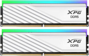 Adata XPG Lancer Blade RGB 32GB (2x 16GB) DDR5 Desktop Memory, 6000MT/s Memory Speed, CAS Latency 30, AMD Expo & Intel XMP 3.0 Ready, 288-Pin UDIMM Form Factor, White | AX5U6000C3016G-DTLABRWH