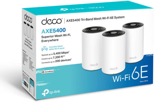 TP-Link Deco XE75 AXE5400 Tri-Band Whole Home Mesh Wi-Fi 6E System, Up to 5378 Mb/s Speed, AI-Driven Mesh, Cover up to 7,200 ft, Connect up to 200 Devices,HomeShield, (3-Pack) White | DECO XE75-3-P - Image 7