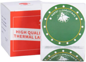 Phomemo 11116002 Multifunctional Label Maker Printer Paper, Rectangle White, Merry Xmas Plum Leaf Design, For M110/M120/M200/M220, 50x80mm Size, 100 Labels In Roll | SQXMSPLM5050WH